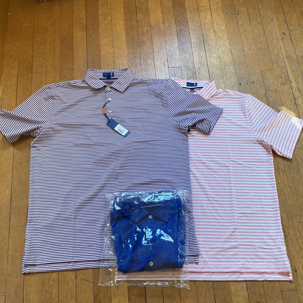 STITCH GOLF SHIRTS x3